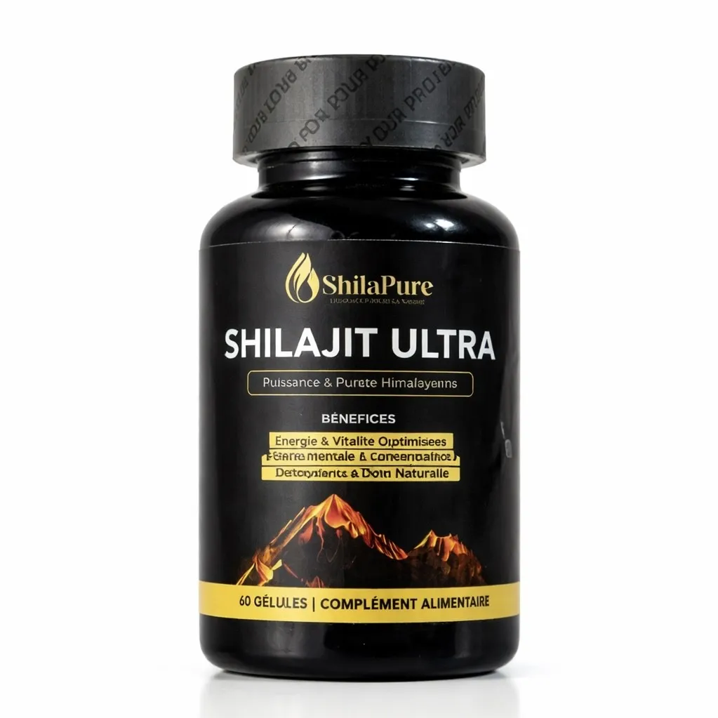Flacon de Shilajit Ultra SHILAPURE, 60 gélules, complément alimentaire